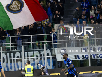 Marcus Thuram celebrates after scoring a goal during the Serie A football match between FC Internazionale and Torino FC at Stadio Giuseppe M...