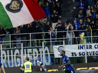 Marcus Thuram celebrates after scoring a goal during the Serie A football match between FC Internazionale and Torino FC at Stadio Giuseppe M...