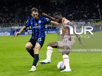 Duvan Zapata plays during the Serie A match between FC Internazionale and Torino FC in Milano, Italy, on October 5, 2024, at Stadio Giuseppe...