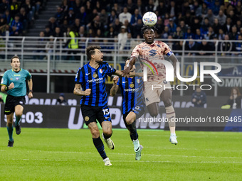 Duvan Zapata plays during the Serie A match between FC Internazionale and Torino FC in Milano, Italy, on October 5, 2024, at Stadio Giuseppe...