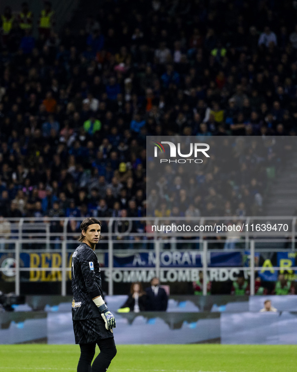 Yann Sommer plays during the Serie A match between FC Internazionale and Torino FC at Stadio Giuseppe Meazza in Milano, Italy, on October 5,...