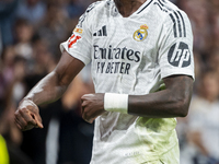 Vinicius Junior of Real Madrid CF celebrates his goal during the La Liga EA Sports 2024/25 football match between Real Madrid CF and Villarr...