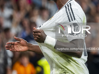 Vinicius Junior of Real Madrid CF celebrates his goal during the La Liga EA Sports 2024/25 football match between Real Madrid CF and Villarr...