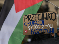 KRAKOW, POLAND - OCTOBER 5:
Pro-Palestinian activists gather in Krakow's UNESCO-listed Old Town for the 'March for Palestine,' calling for a...