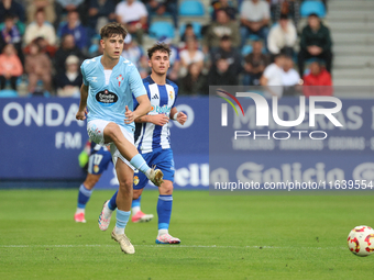 Pablo Meixus of Celta Fortuna is in action during the Spanish Football 1 Federation Group 1, JOR 7, between SD Ponferradina and Celta Fortun...