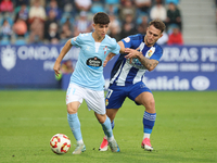 Angel Arcos of Celta Fortuna and Thomas Carrique of SD Ponferradina are in action during the Spanish football 1 Federation Group 1, JOR 7, b...