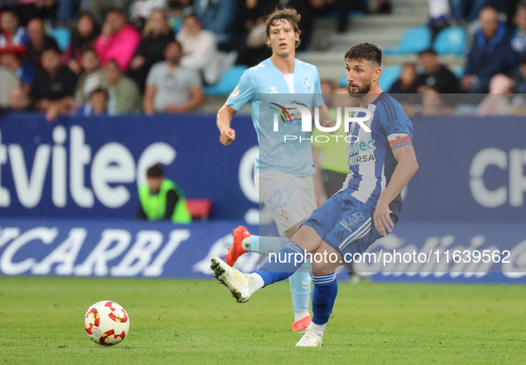 Borja Valle of SD Ponferradina plays during the Spanish football 1 Federation Group 1, JOR 7 match between SD Ponferradina and Celta Fortuna...