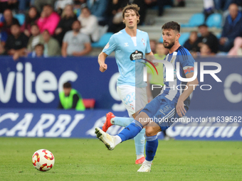 Borja Valle of SD Ponferradina plays during the Spanish football 1 Federation Group 1, JOR 7 match between SD Ponferradina and Celta Fortuna...