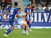 Miguel Roman of Celta Fortuna and Borja Valle of SD Ponferradina are in action during the Spanish football 1 Federation Group 1, JOR 7, betw...