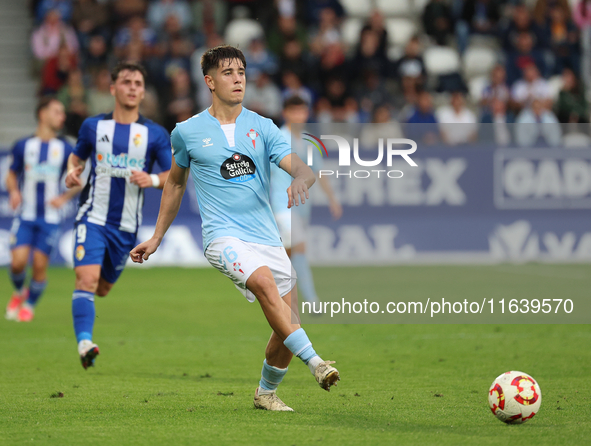 Pablo Meixus of Celta Fortuna is in action during the Spanish Football 1 Federation Group 1, JOR 7, between SD Ponferradina and Celta Fortun...