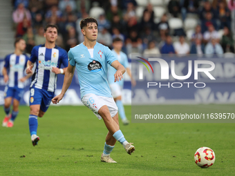 Pablo Meixus of Celta Fortuna is in action during the Spanish Football 1 Federation Group 1, JOR 7, between SD Ponferradina and Celta Fortun...