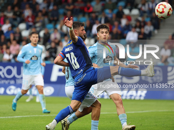 Borja Valle of SD Ponferradina plays during the Spanish football 1 Federation Group 1, JOR 7 match between SD Ponferradina and Celta Fortuna...