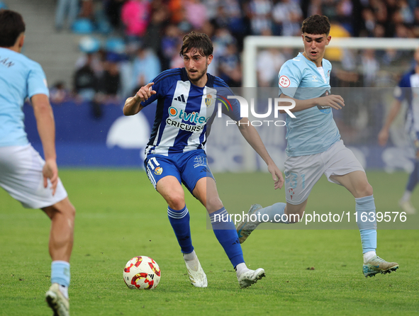 Alejandro Mula of SD Ponferradina plays during the Spanish football Federation Group 1, JOR 7 match between SD Ponferradina and Celta Fortun...