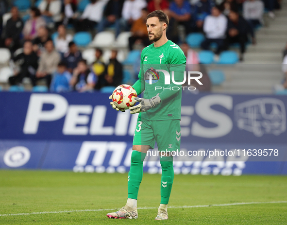 Marc Vidal of Celta Fortuna plays during the Spanish Football 1 Federation Group 1, JOR 7, between SD Ponferradina and Celta Fortuna at Stad...