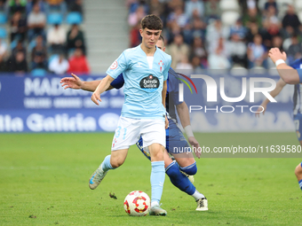 Angel Arcos of Celta Fortuna is in action during the Spanish Football 1st Federation Group 1, JOR 7, between SD Ponferradina and Celta Fortu...