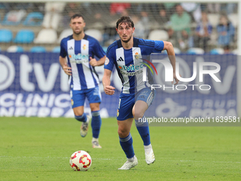 Alejandro Mula of SD Ponferradina is in action during the Spanish Football 1 Federation Group 1, JOR 7 match between SD Ponferradina and Cel...