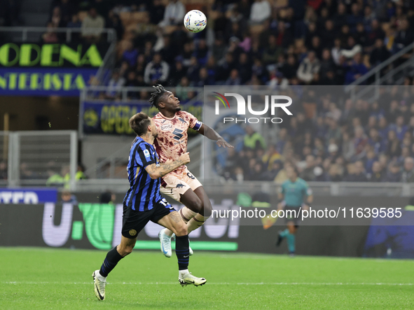 Duvan Zapata participates in the Serie A 2024-2025 match between Inter and Torino in Milano, Italy, on October 5, 2024. 