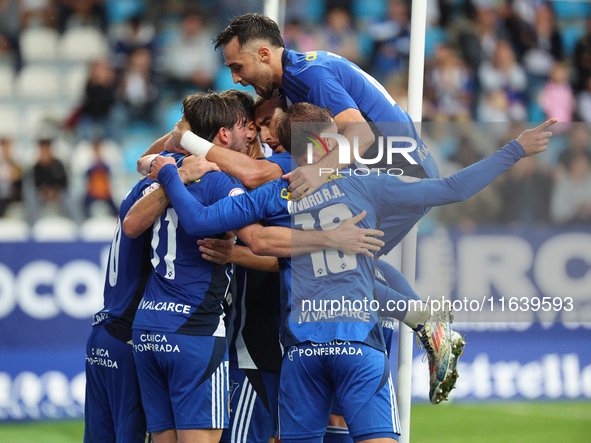 Borja Valle of SD Ponferradina plays during the Spanish football 1 Federation Group 1, JOR 7 match between SD Ponferradina and Celta Fortuna...