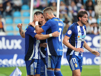 Borja Valle of SD Ponferradina and David Andujar of SD Ponferradina are in action during the Spanish football 1 Federation Group 1, JOR 7, b...