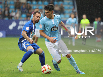 Yoel Lago of Celta Fortuna is in action during the Spanish Football 1 Federation Group 1, JOR 7, between SD Ponferradina and Celta Fortuna a...