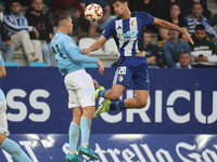 Alex Costa of SD Ponferradina and Manu Fernandez of Celta Fortuna are in action during the Spanish football 1st Federation Group 1, JOR 7 ma...