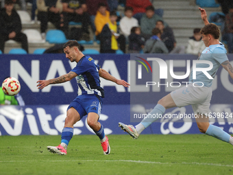 Thomas Carrique of SD Ponferradina is in action during the Spanish Football 1 Federation Group 1, JOR 7 match between SD Ponferradina and Ce...