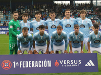 Celta Fortuna lines up before the Spanish Football Federation Group 1, JOR 7 match between SD Ponferradina and Celta Fortuna at Stadium Muni...