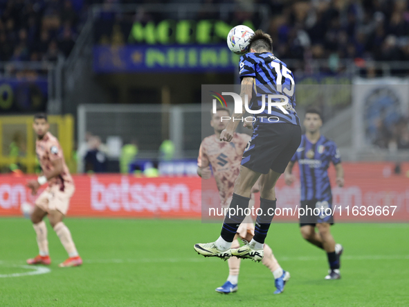 Francesco Acerbi participates in the Serie A 2024-2025 match between Inter and Torino in Milano, Italy, on October 5, 2024 