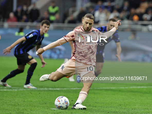 Nikola Vlasic participates in the Serie A 2024-2025 match between Inter and Torino in Milano, Italy, on October 5, 2024 