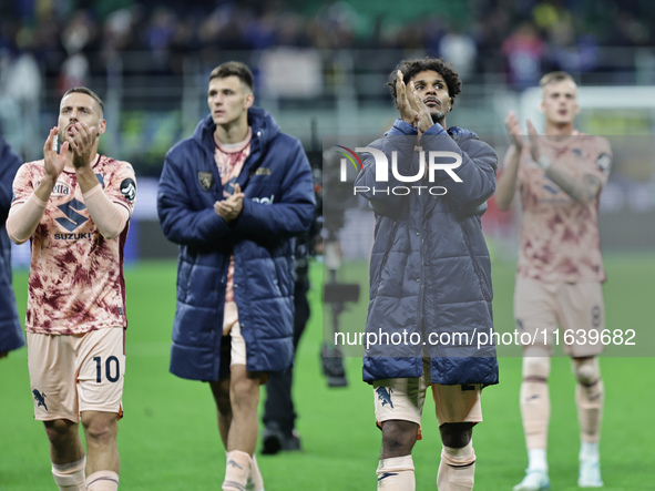 The Torino team participates in the Serie A 2024-2025 match between Inter and Torino in Milano, Italy, on October 5, 2024. 