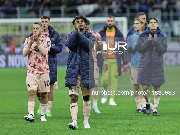 The Torino team participates in the Serie A 2024-2025 match between Inter and Torino in Milano, Italy, on October 5, 2024. 