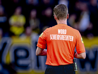 Referee Ingmar Oostrom wears a shirt with the word SCHEIDSRECHTER during the match between NAC and NEC at the NAC Rat Verleghstadium for the...