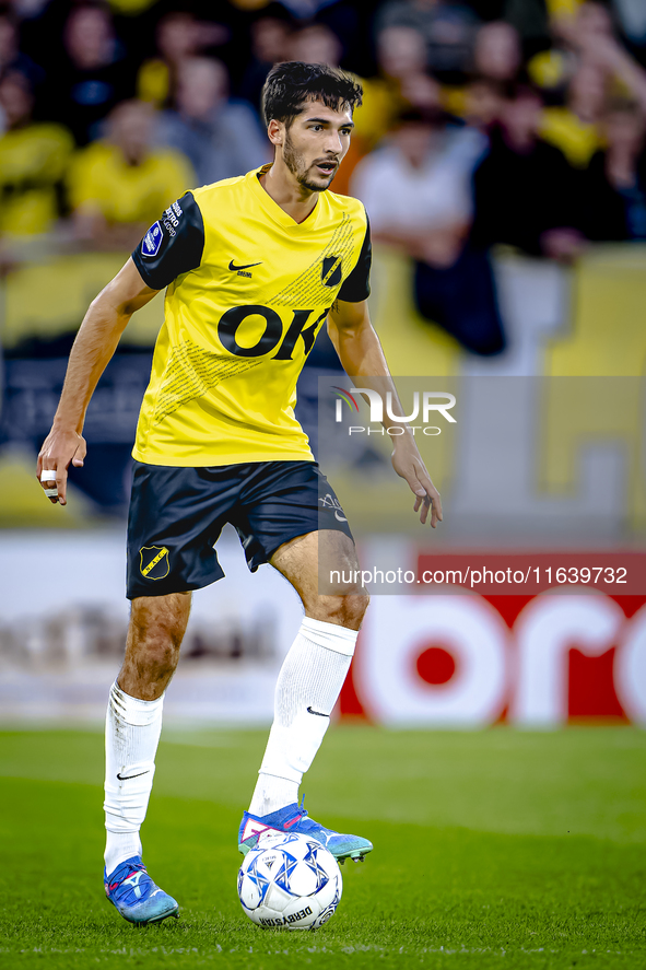 NAC Breda defender Leo Greiml plays during the match between NAC and NEC at the NAC Rat Verleghstadium for the Dutch Eredivisie season 2024-...