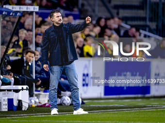 NAC Breda trainer Carl Hoefkens is present during the match between NAC and NEC at the NAC Rat Verleghstadium for the Dutch Eredivisie seaso...