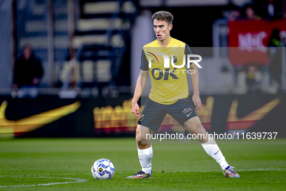 NAC Breda midfielder Max Balard plays during the match between NAC and NEC at the NAC Rat Verleghstadium for the Dutch Eredivisie season 202...