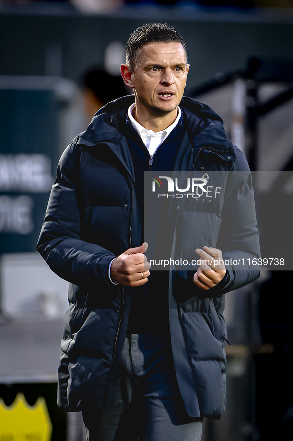 NEC trainer Rogier Meijer is present during the match between NAC and NEC at the NAC Rat Verleghstadium for the Dutch Eredivisie season 2024...