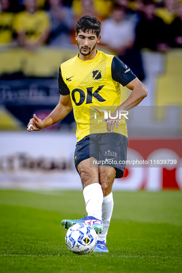 NAC Breda defender Leo Greiml plays during the match between NAC and NEC at the NAC Rat Verleghstadium for the Dutch Eredivisie season 2024-...