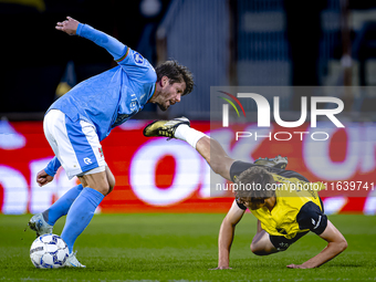 NEC midfielder Lasse Schone and NAC Breda forward Leo Sauer participate in the match between NAC and NEC at the NAC Rat Verleghstadium for t...