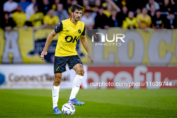 NAC Breda defender Leo Greiml plays during the match between NAC and NEC at the NAC Rat Verleghstadium for the Dutch Eredivisie season 2024-...