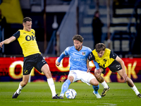 NEC midfielder Lasse Schone and NAC Breda forward Leo Sauer participate in the match between NAC and NEC at the NAC Rat Verleghstadium for t...