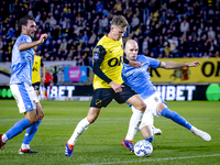 NAC Breda defender Lars Mol, NEC defender Bram Nuytinck, and NEC defender Ivan Marquez are present during the match between NAC and NEC at t...