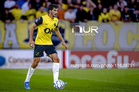 NAC Breda defender Leo Greiml plays during the match between NAC and NEC at the NAC Rat Verleghstadium for the Dutch Eredivisie season 2024-...