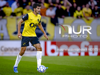 NAC Breda defender Leo Greiml plays during the match between NAC and NEC at the NAC Rat Verleghstadium for the Dutch Eredivisie season 2024-...