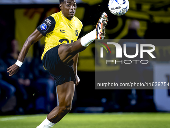 NAC Breda defender Cherrion Valerius plays during the match between NAC and NEC at the NAC Rat Verleghstadium for the Dutch Eredivisie seaso...