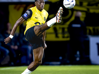 NAC Breda defender Cherrion Valerius plays during the match between NAC and NEC at the NAC Rat Verleghstadium for the Dutch Eredivisie seaso...