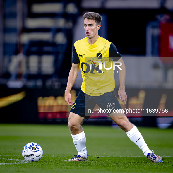 NAC Breda midfielder Max Balard plays during the match between NAC and NEC at the NAC Rat Verleghstadium for the Dutch Eredivisie season 202...