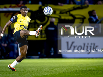 NAC Breda defender Cherrion Valerius plays during the match between NAC and NEC at the NAC Rat Verleghstadium for the Dutch Eredivisie seaso...