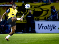 NAC Breda defender Cherrion Valerius plays during the match between NAC and NEC at the NAC Rat Verleghstadium for the Dutch Eredivisie seaso...