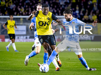 NAC Breda defender Cherrion Valerius and NEC defender Calvin Verdonk play during the match between NAC and NEC at the NAC Rat Verleghstadium...