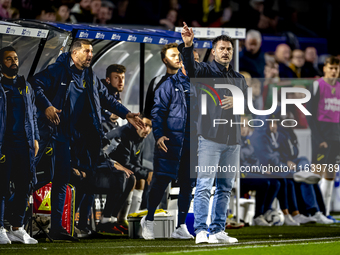 NAC Breda trainer Carl Hoefkens is present during the match between NAC and NEC at the NAC Rat Verleghstadium for the Dutch Eredivisie seaso...